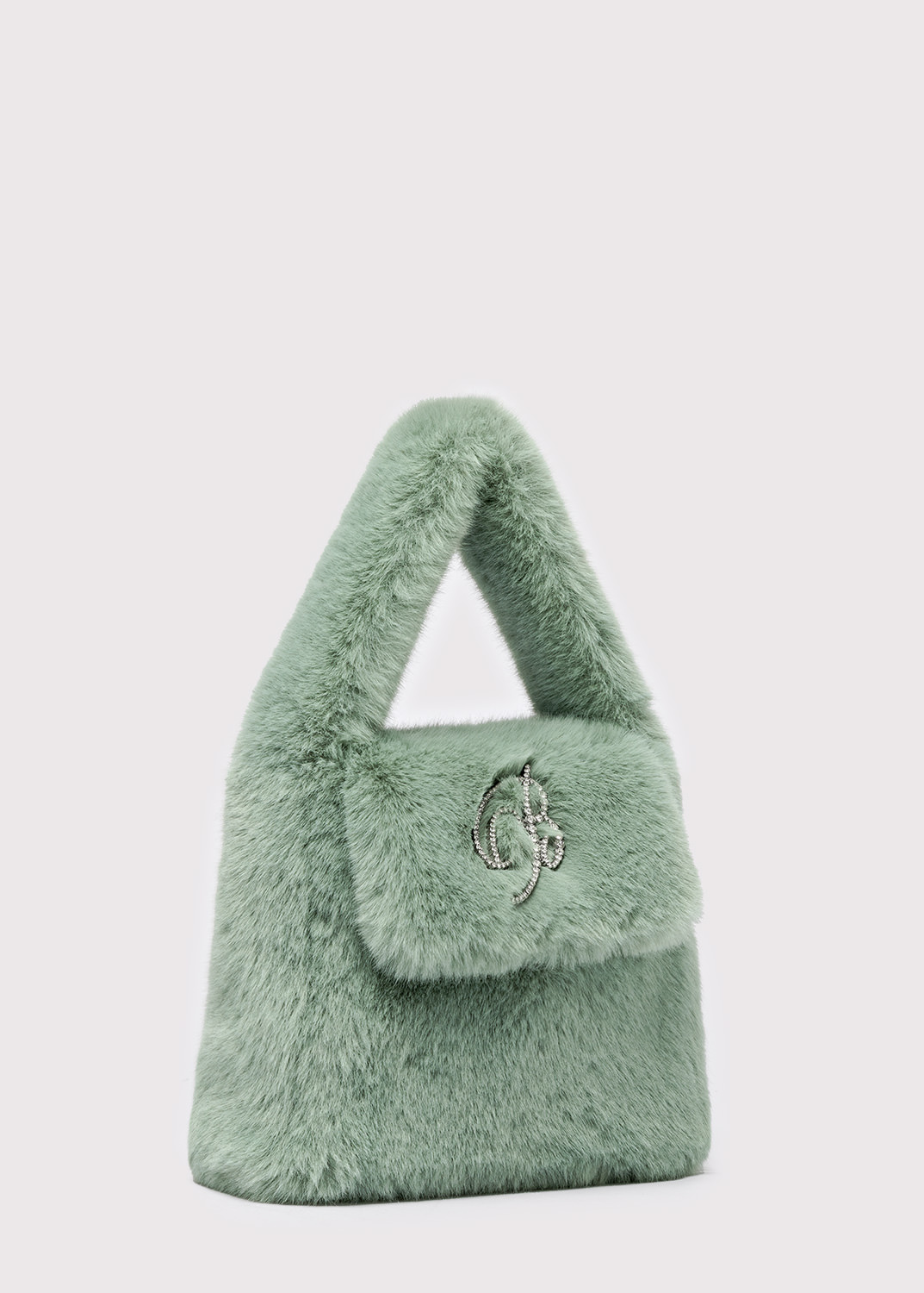 Blumarine Green Faux-Fur Bag
