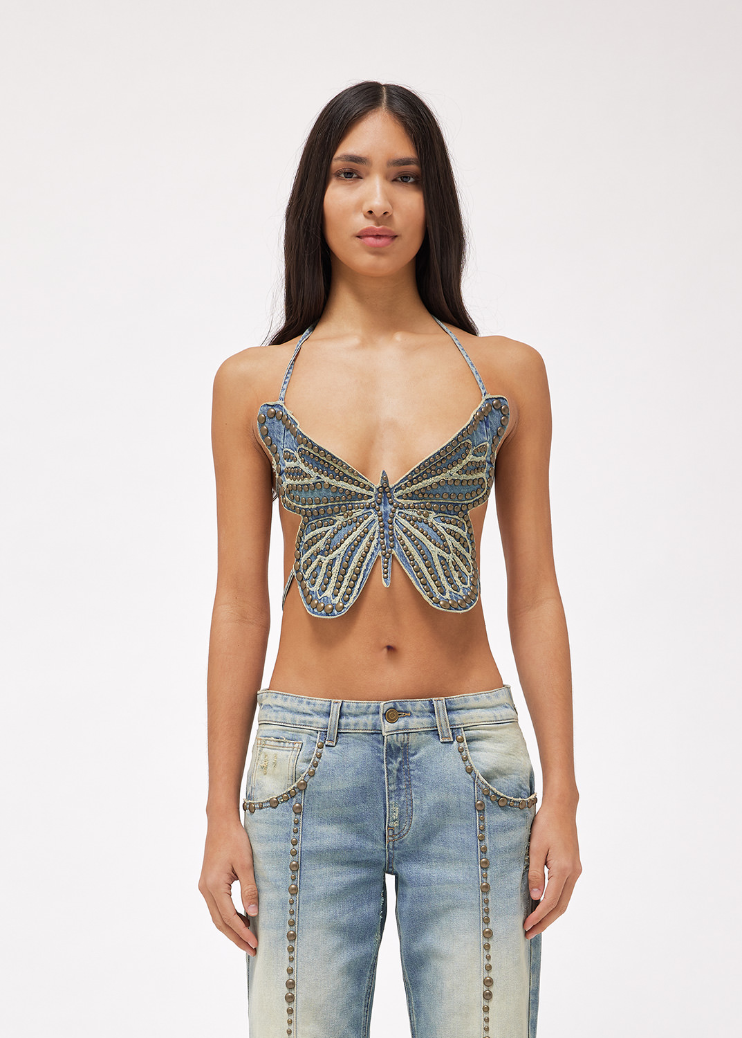 Fictief Beenmerg Detective BUTTERFLY TOP WITH EMBROIDERY STUDS | Blumarine